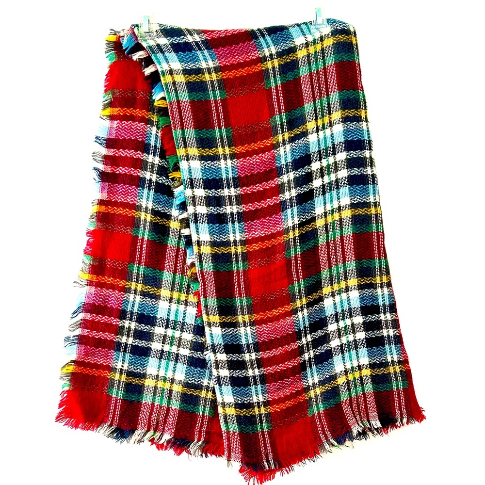 Tartan Blanket Scarf Lightweight Oversized